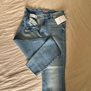 MOTHER skinny High Waisted Looker Ankle Fray Size 28